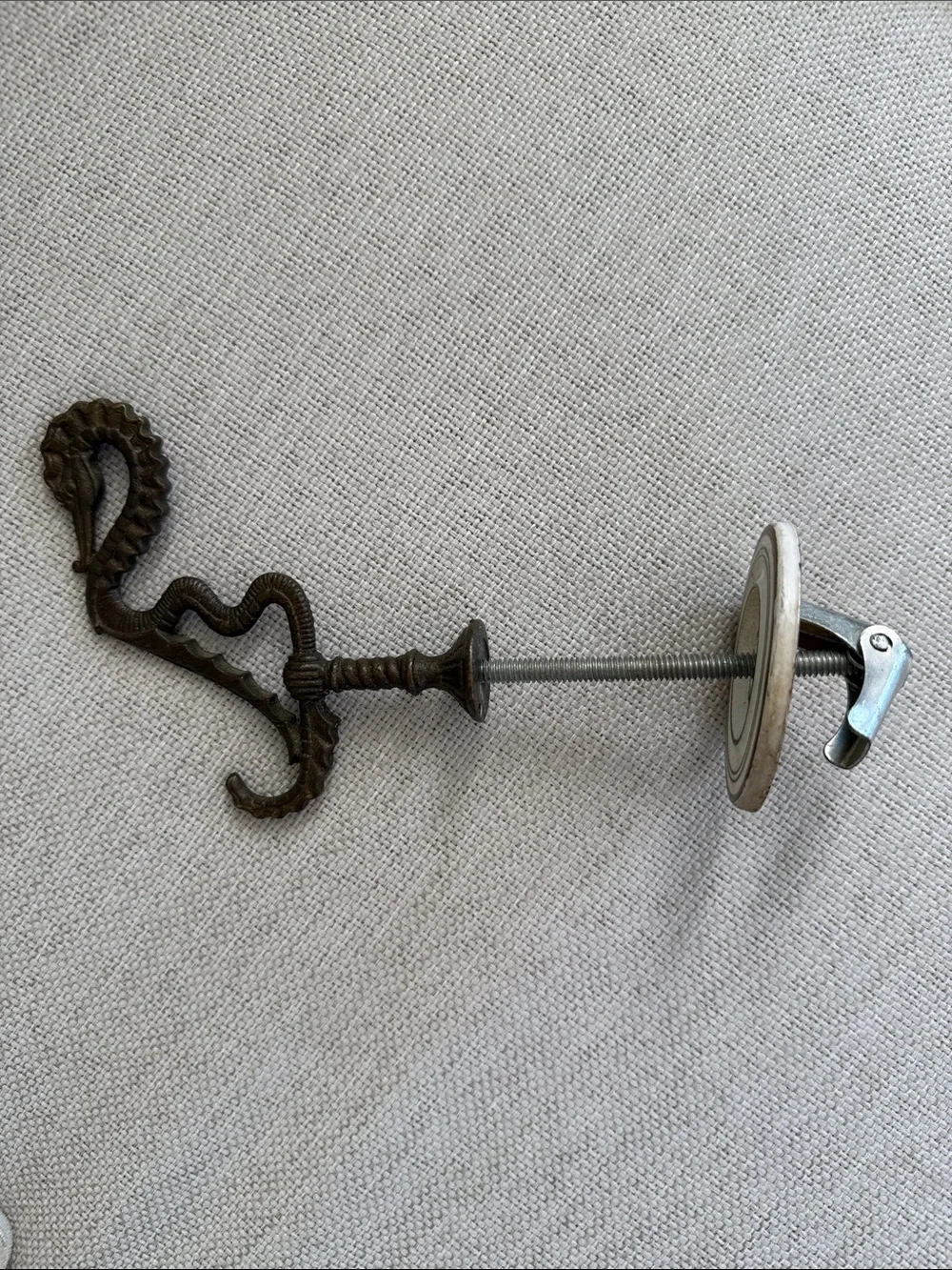 Vintage Seahorse Sea Serpent Hall Tree Hook - Wall Hook - Plant Hook